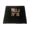 Tapis Gabbeh en laine persane véritablement tissé à la main avec motifs animaliers lion noir