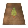 Tapis Gabbeh en laine persane véritablement tissé à la main brun arbre