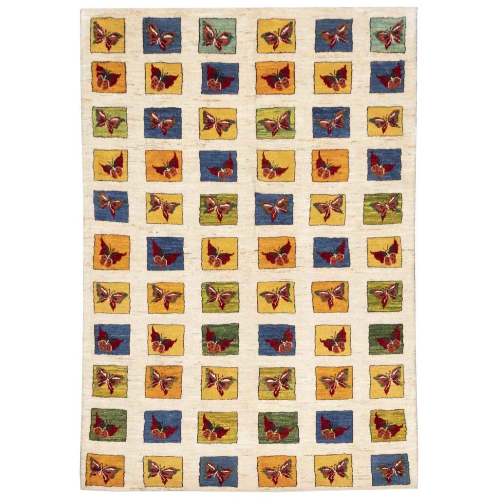 Tapis en laine Gabbeh persan authentique tissé à la main en Fars