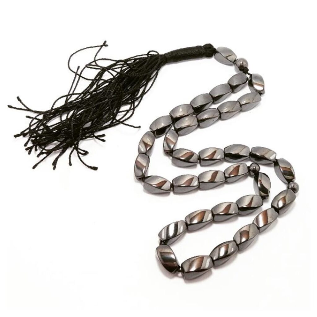 Chapelet islamique en hématite – 33 perles (Modèle I)