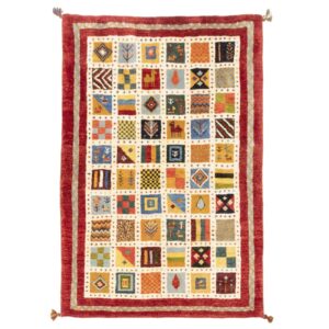 Tapis en laine Gabbeh persan tissé à la main en Fars Kashkuli