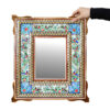 Cadre de miroir en bois – Design miniature en relief Khatamkari