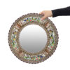 Cadre de miroir en bois persan – Motif moineau & floral Khatamkari