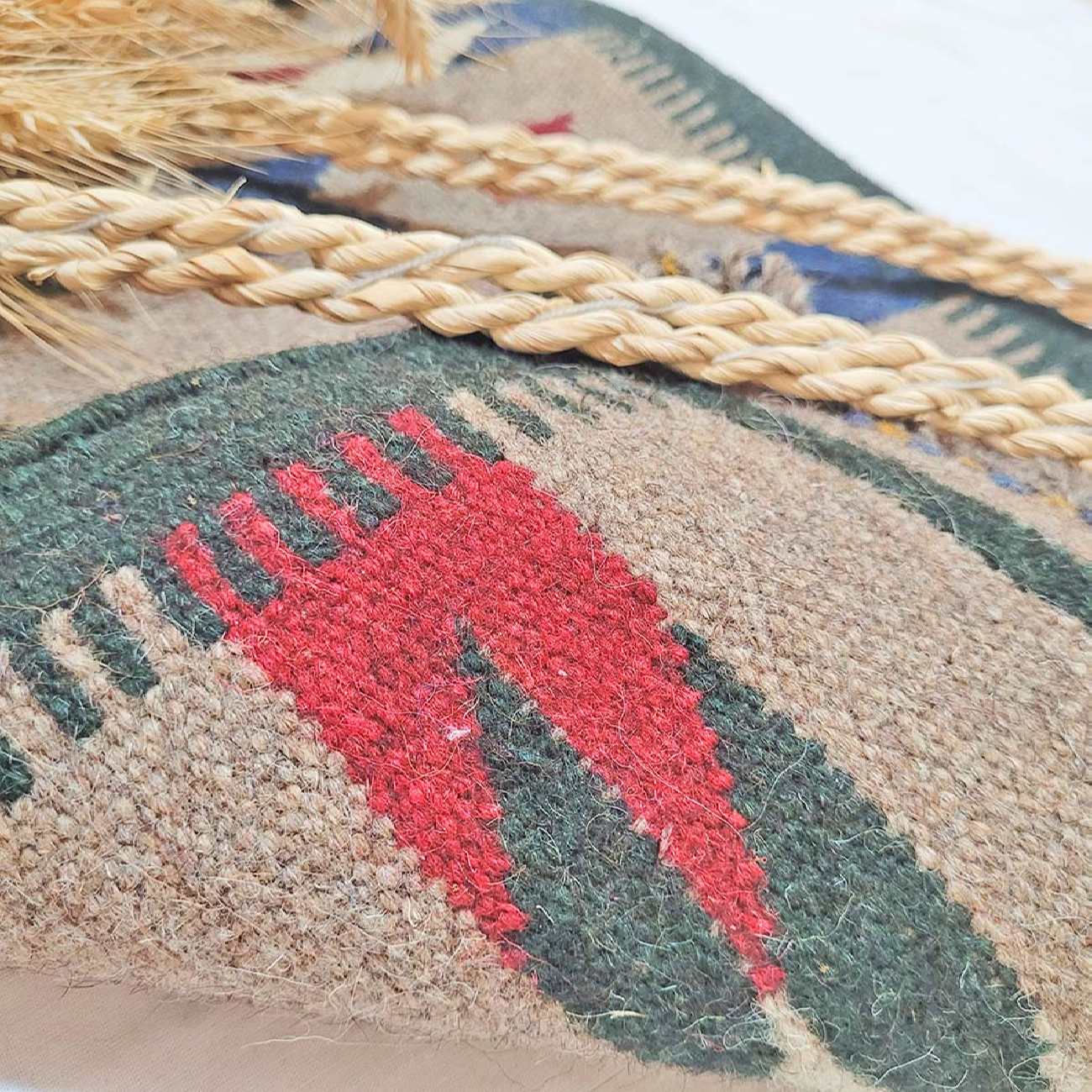 Tapis Kilim en laine persane authentique tissé à la main à Shiraz Qashqai crème