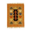 Tapis en laine Kilim persan tissé à la main en Fars géométrique orange