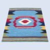 Tapis en laine Kilim persan artisanal tissé à la main géométrique bleu