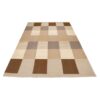 Tapis en laine Kilim persan tissé à la main en Fars à carreaux marron