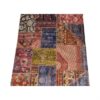 Tapis Persan Vintage Patchwork Noué à la Main Géométrique