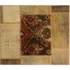 Tapis Persan Vintage Patchwork Noué à la Main Géométrique Marron