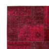 Tapis Persan Vintage Patchwork Noué à la Main Magenta