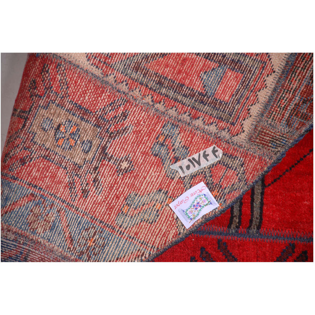 Tapis Persan Vintage Patchwork Noué à la Main Rouge