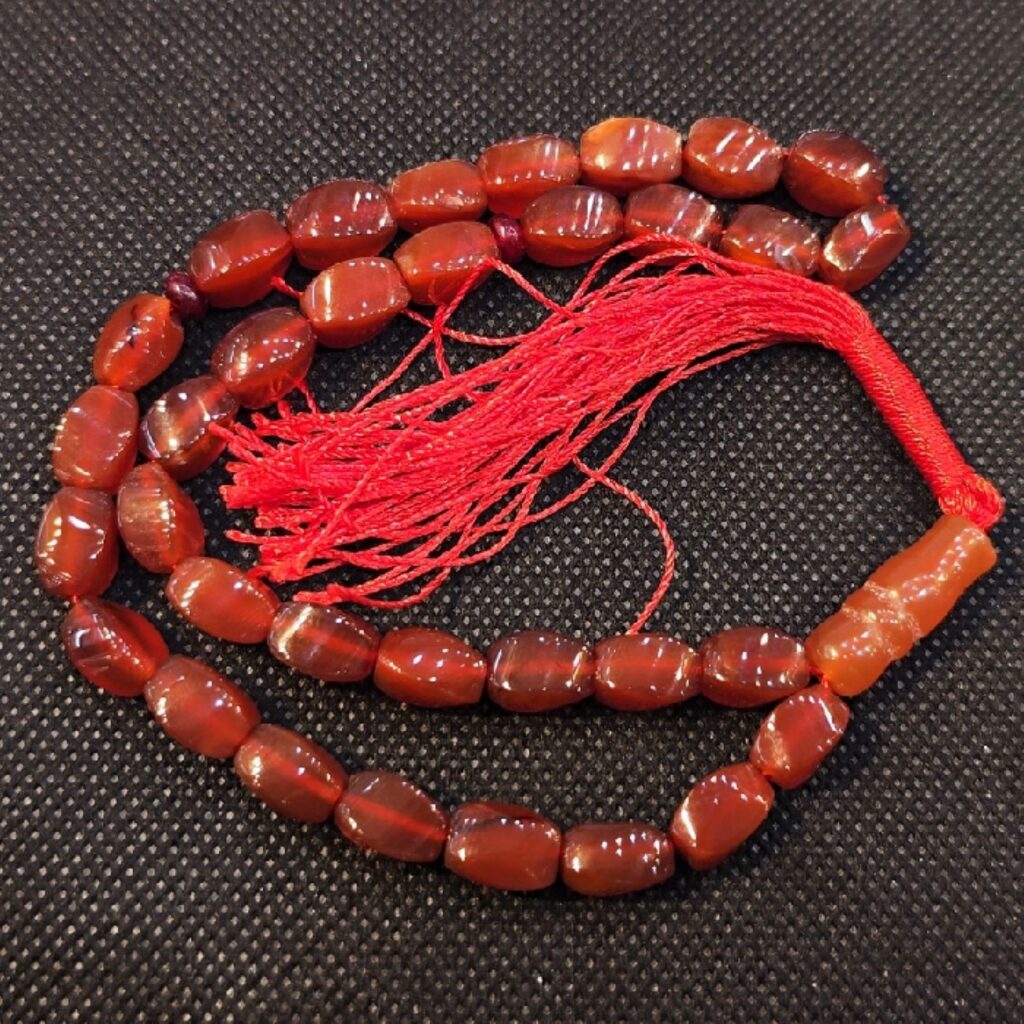 Chapelet islamique en agate naturelle avec 33 perles