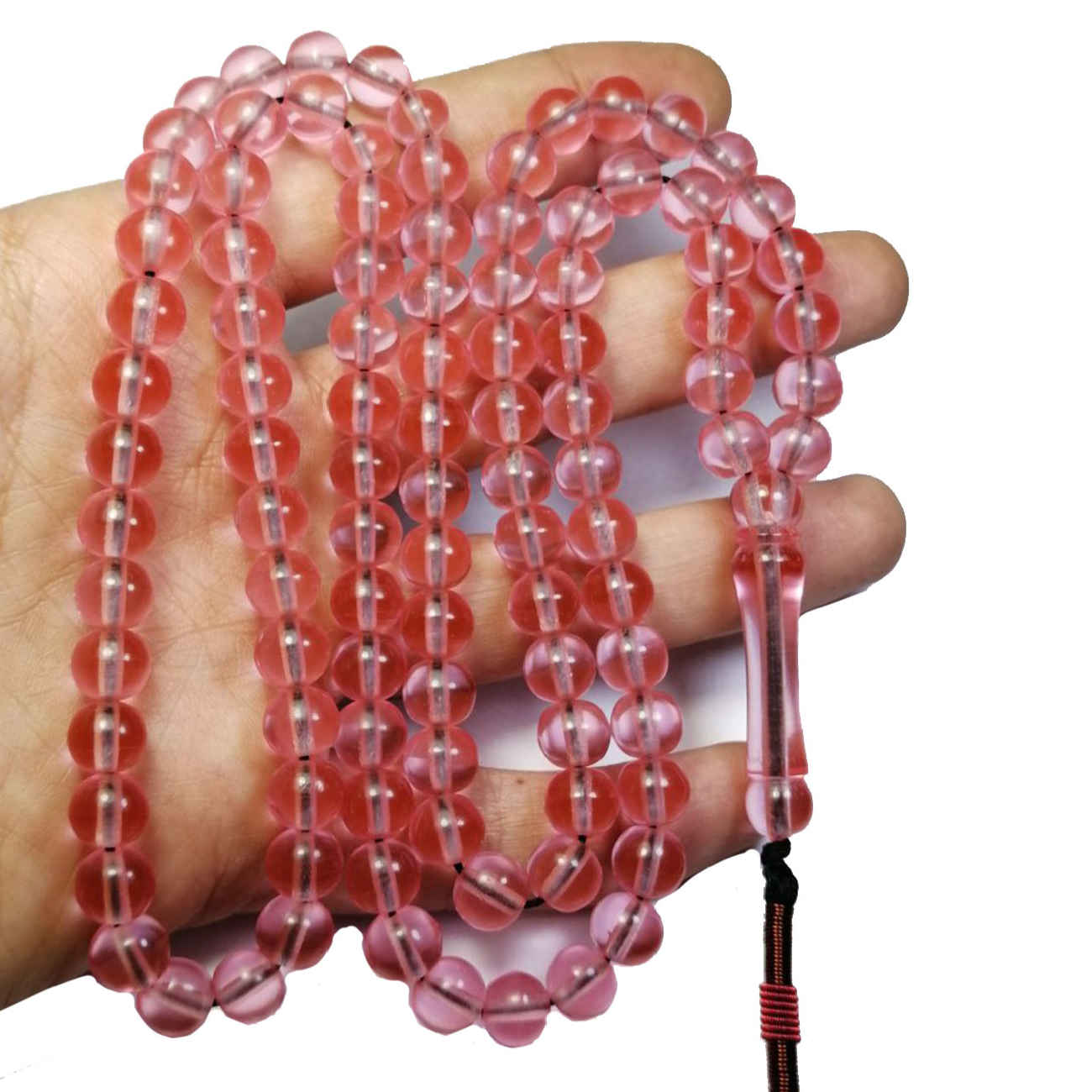 Chapelet islamique en résine de Sandalus rose – 101 perles de prière