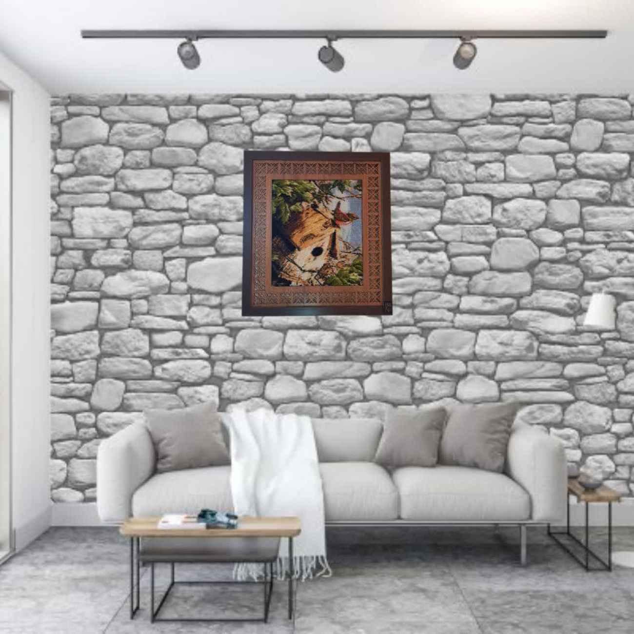 Tapis persan figuratif noué à la main représentant un nid d’oiseau