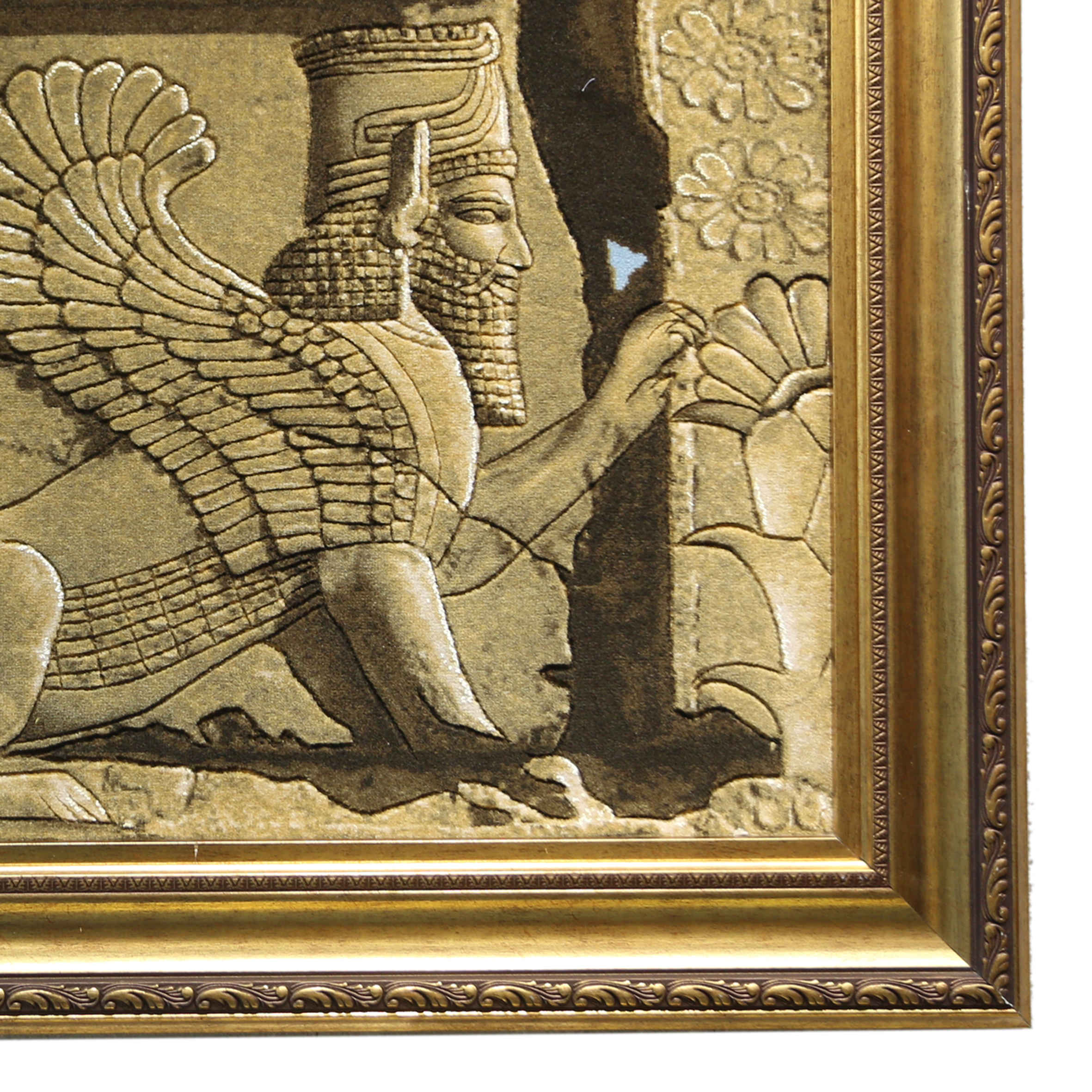 Tapis persan figuratif noué à la main de Tabriz représentant un lion achéménide