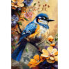 Tapis persan figuratif noué à la main de Tabriz représentant un oiseau et des fleurs