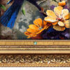 Tapis persan figuratif noué à la main de Tabriz représentant un oiseau et des fleurs