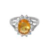 Bague en Citrine Jaune en Argent pour Femme Samin