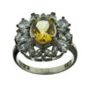 Bague en Citrine Jaune en Argent pour Femme Akhtar