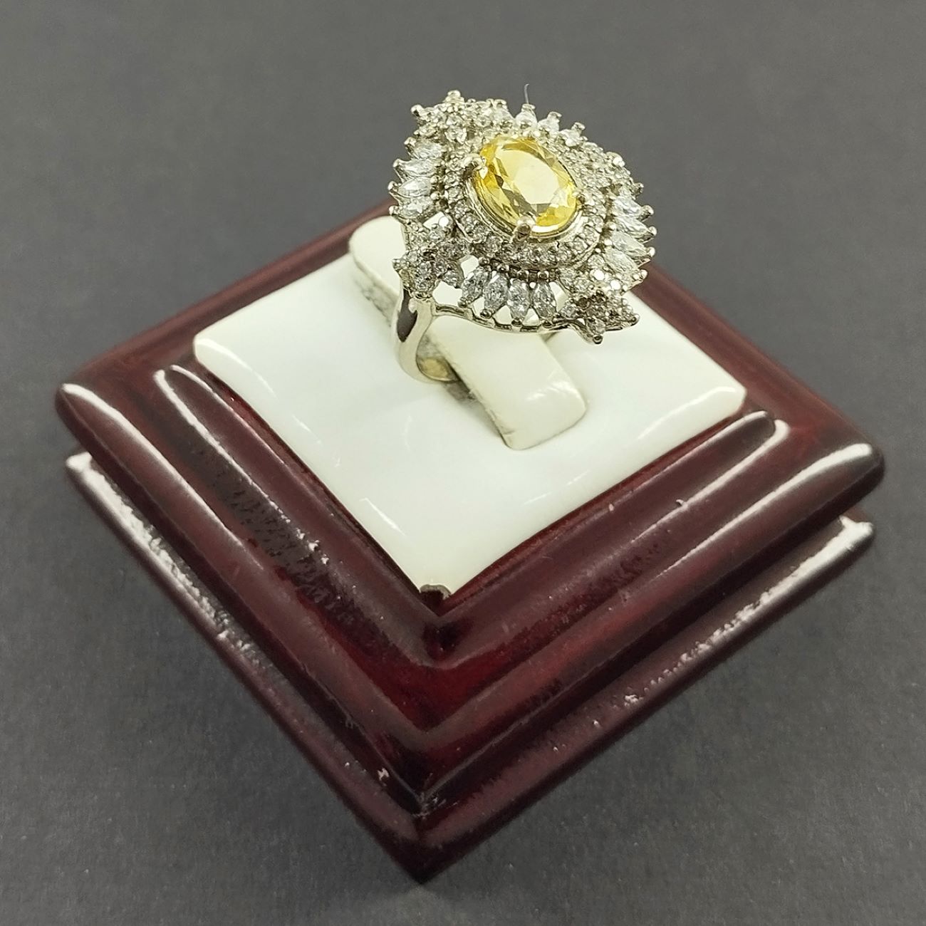 Bague en Citrine Jaune en Argent pour Femme Armaghan