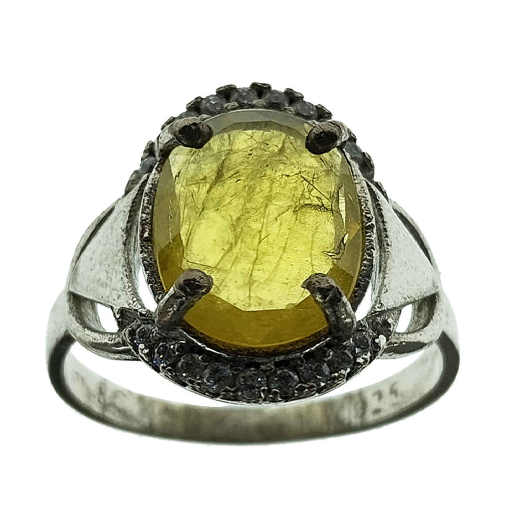 Bague en Citrine Jaune en Argent pour Femme Farideh