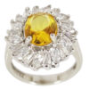 Bague en Citrine Jaune en Argent pour Femme Khorshid