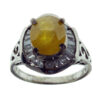 Bague en Citrine Jaune en Argent pour Femme Pareevash