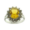 Bague en Citrine Jaune en Argent pour Femme Naturelle