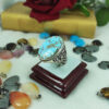 Bague en Argent Persan avec Pierre de Turquoise de Neyshabur pour Homme
