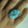 Bague en Argent Persan avec Pierre de Turquoise de Neyshabur pour Homme
