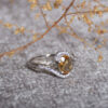 Bague en Citrine Jaune en Argent pour Femme