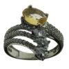 Bague en Citrine Jaune en Argent pour Femme