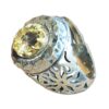 Bague en Citrine Jaune Persane en Argent pour Homme Varshasb