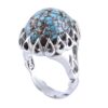 Bague en Argent Persan Faite Main avec Turquoise de Neyshabur