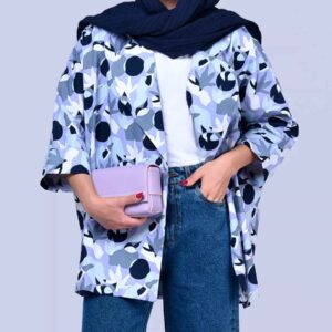 Persian Women’s Open Front Manto Loose Fit Dotted Design