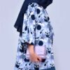 Manteau ouvert pour femme persane, coupe ample, motif à pois