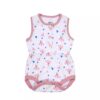 Body sans manches à fleurs rose pour fille bébé