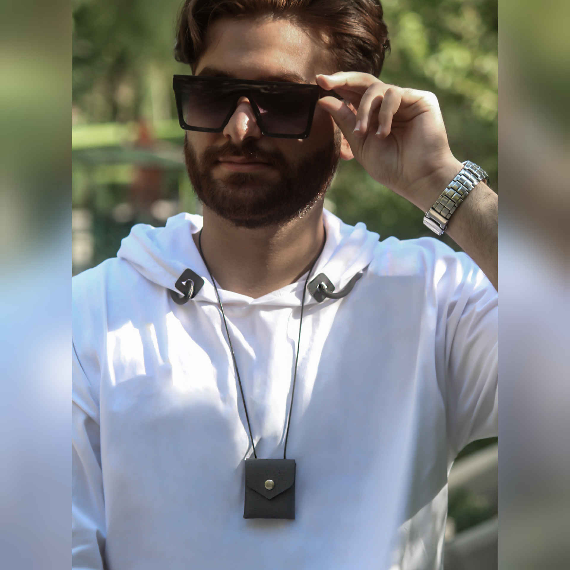 Pochette Taweez pour le cou – Amulette en cuir véritable – Asrin