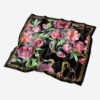 Écharpe pour femme - Motif floral noir, toutes saisons