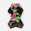 Écharpe pour femme - Motif floral noir, toutes saisons
