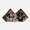 Écharpe pour femme - Motif floral noir, toutes saisons