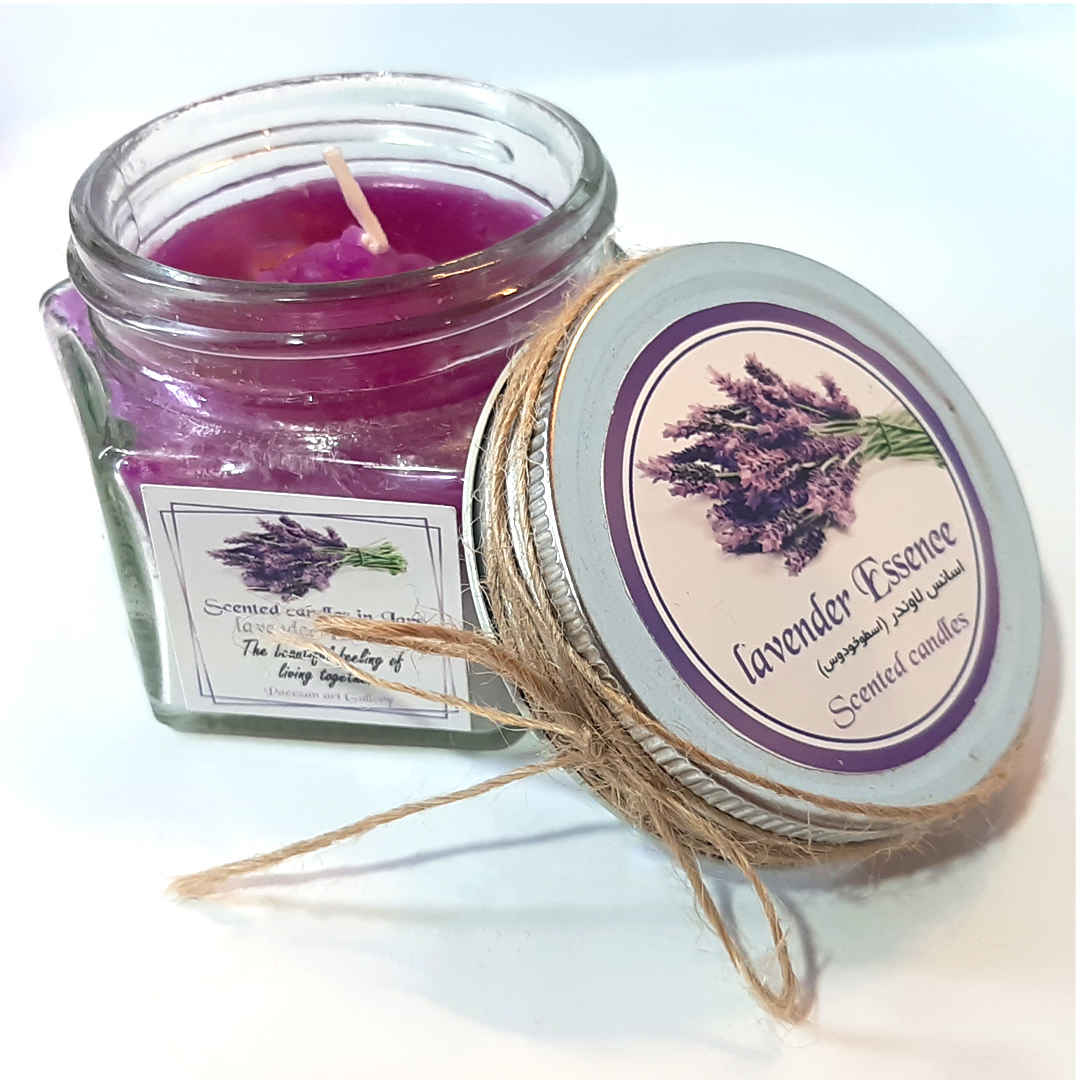 Bougie parfumée en pot pour cadeau et décoration, parfum lavande