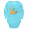 Ensemble de 4 bodies bébé à épaules rabattables avec design dinosaure