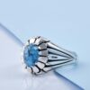 Bague en Argent Persan Faite Main pour Homme avec Turquoise de Neyshabur