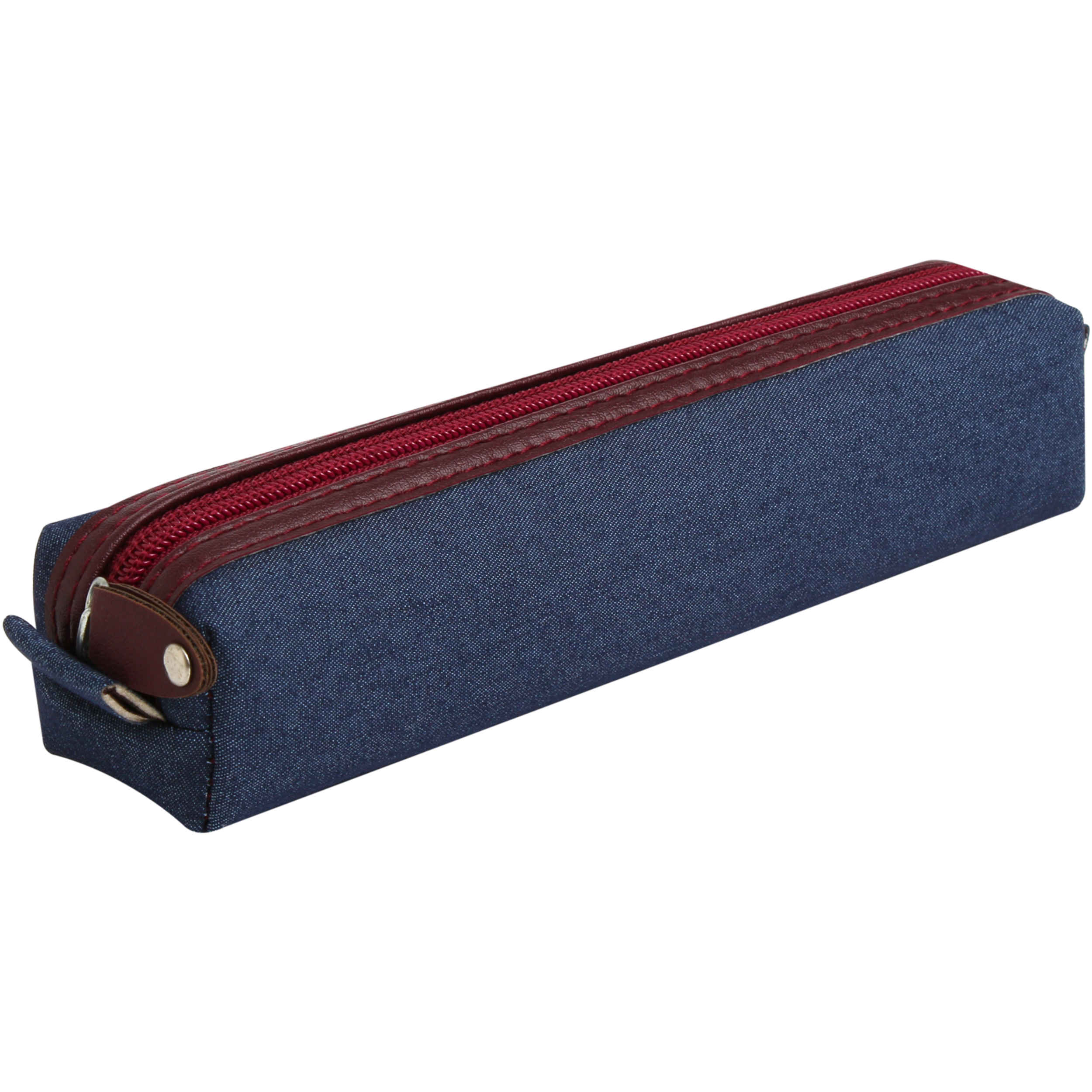 Trousse à crayons bleu marine avec fermeture éclair pour l'école et le bureau
