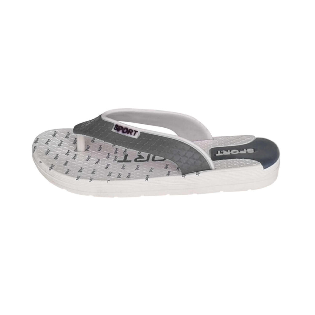 Tongs de plage pour hommes blanc et gris