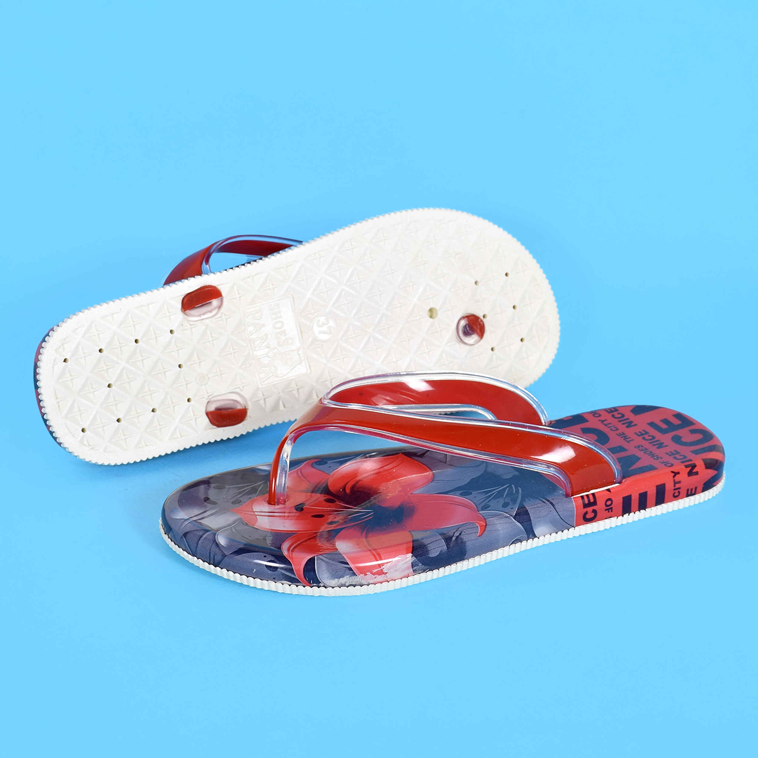 Tongs duveteuses pour femmes & plage