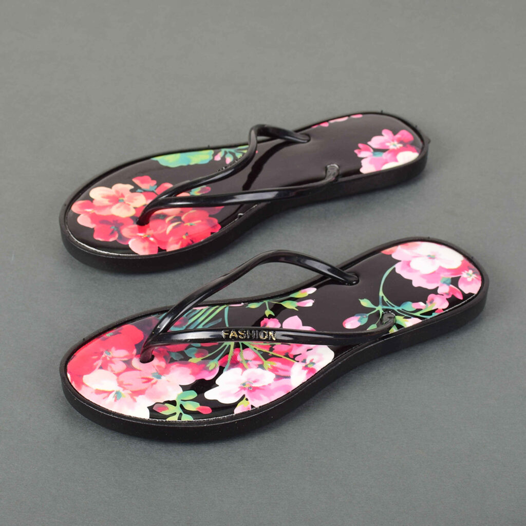 Tongs avec motif duveteux pour femmes et plage