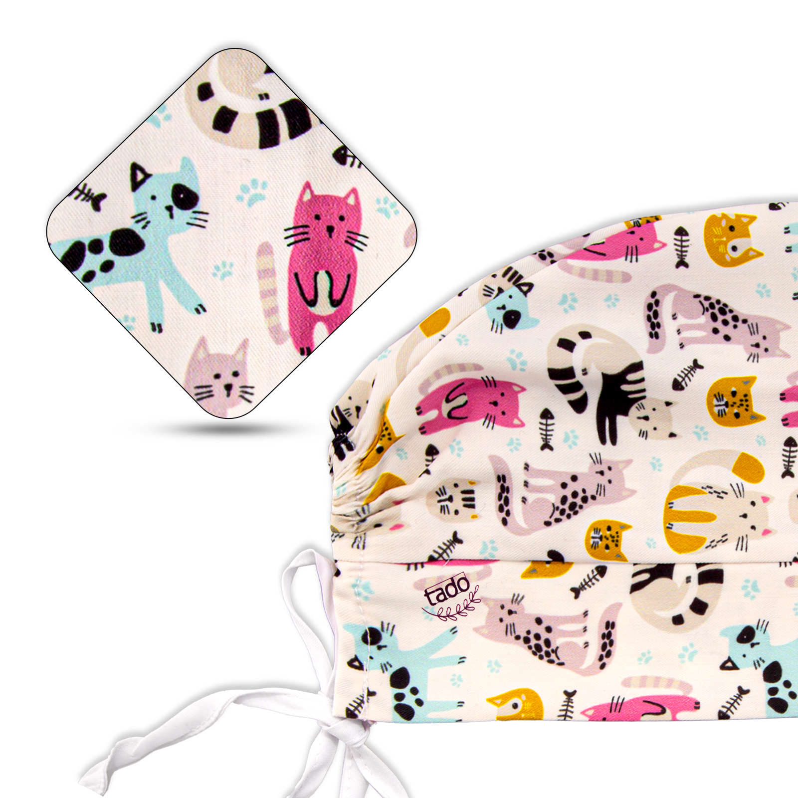 Uniforme vétérinaire à col en V pour femme avec bonnet – Classique et confortable