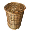 Panier en osier tissé à la main avec couvercle pour le linge
